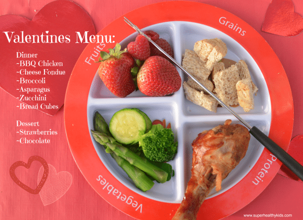 Valentine's Veggies- Special Dinner for Awesome Kids. A fun dinner to celebrate Valentine's day with the family!